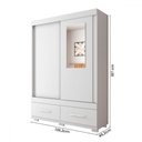 Ver imagem 4 de Guarda-roupa Solteiro Sereno 2 Portas 2 Gavetas com Espelho Branco - Caemmun