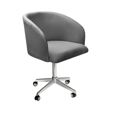 Poltrona Atenas Giratória Reclinável Suede Linho Cinza Bella Decor