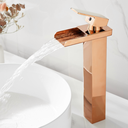 Ver imagem 1 de Torneira Misturado Banheiro Quadrada Alta T103-06l Rosa Gold Luuk Young