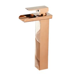 Torneira Misturado Banheiro Quadrada Alta T103-06l Rosa Gold Luuk Young - 5
