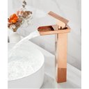 Ver imagem 2 de Torneira Misturado Banheiro Quadrada Alta T103-06l Rosa Gold Luuk Young