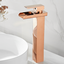 Ver imagem 3 de Torneira Misturado Banheiro Quadrada Alta T103-06l Rosa Gold Luuk Young