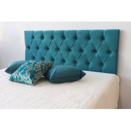 Cabeceira Premium Casal com Botões 1.40x60cm Azul Turquesa - 2