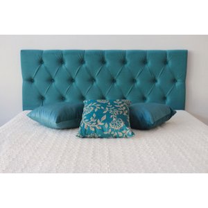 Cabeceira Premium Casal com Botões 1.40x60cm Azul Turquesa
