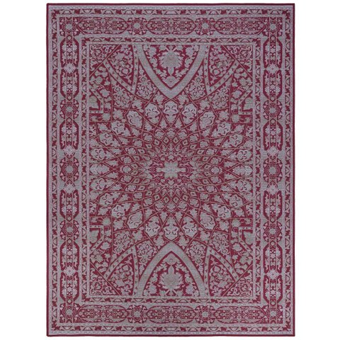 Tapete Sala Quarto Antiderrapante Tipo Belga Persa Clássico:gardenia Vermelho/2,00x3,00m