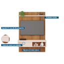 Ver imagem 2 de Rack Bancada C/ Painel P/ Tv até 45 Pol Jade Ripada 120x183cm Freijo/off White - Caemmun