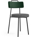 Ver imagem 3 de Kit 08 Cadeiras Estofada Sala De Jantar Barcelona L02 Facto Verde Musgo Linho Cinza Escuro - Lyam Ly