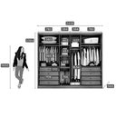 Ver imagem 3 de Guarda Roupa Casal 6 Portas e 8 Gavetas C- Espelho Rizon Plus Branco - Novo Horizonte