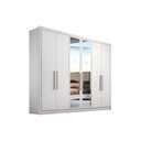 Ver imagem 1 de Guarda Roupa Casal 6 Portas e 8 Gavetas C- Espelho Rizon Plus Branco - Novo Horizonte