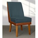 Ver imagem 3 de Cadeira de Jantar Virgínia Linho Azul e Courissimo Nozes Linho Nozes Azul