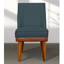Ver imagem 2 de Cadeira de Jantar Virgínia Linho Azul e Courissimo Nozes Linho Nozes Azul