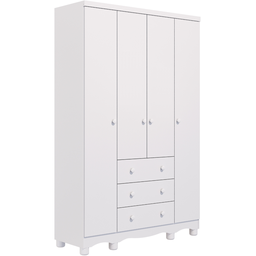 Guarda-roupa de Bebê 4 Portas 3 Gavetas Junior Móveis Peroba - 2