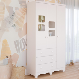 Guarda-roupa de Bebê 3 Portas 3 Gavetas Uli 100% Mdf Faura - 1