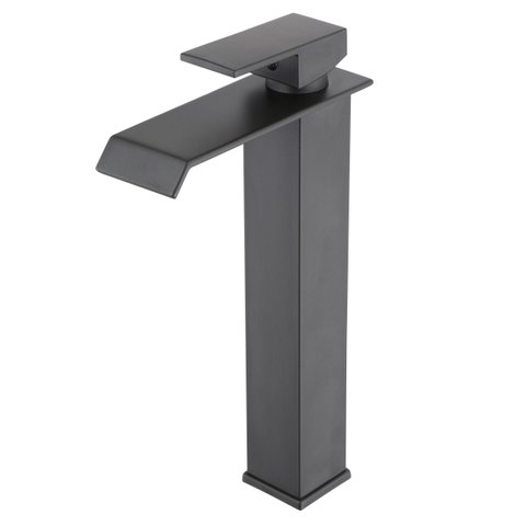 Torneira Banheiro Cinza Cascata Alta Misturador Monocomando