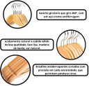 Ver imagem 3 de Kit 20 Cabides de Madeira com Presilhas Adulto Saia Terno Resistente