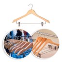 Ver imagem 6 de Kit 20 Cabides de Madeira com Presilhas Adulto Saia Terno Resistente