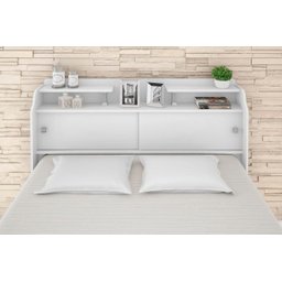 Cabeceira Casal para Box 1,38 Branco Branco-Preto Elisa Framar - 8