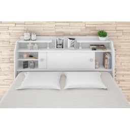 Cabeceira Casal para Box 1,38 Branco Branco-Preto Elisa Framar - 7