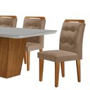 Ver imagem 3 de Mesa Aida 180cm com 6 Cadeiras Carol Moderna Mobília Veludo Capuccino Off White Imbuia