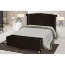 Ver imagem 1 de Kit de Quarto Cabeceira de Cama Box e Calçadeira Baú Toquio Casal Queen 160 Cm Suede Marrom Eli Móve