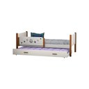 Ver imagem 1 de Kit 2 Camas Solteiro Star com 1 Cama Auxiliar - Divaloto Móveis - Branco/Mel