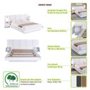 Ver imagem 5 de Cama de Casal Queen Suspensa com Cabeceira e Mesas de Apoio Branco Mdp Zurique
