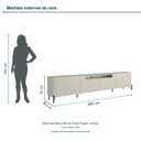 Ver imagem 3 de Rack New Bend 260 cm Porta Frisada Incolar Luna com Pé Preto