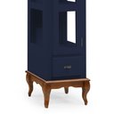 Ver imagem 3 de Cristaleira 1 Porta e Laterais em Vidro 2 Prateleiras 60111 Linz Móveis -Azul Petróleo/Imbuia Glazer