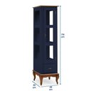 Ver imagem 4 de Cristaleira 1 Porta e Laterais em Vidro 2 Prateleiras 60111 Linz Móveis -Azul Petróleo/Imbuia Glazer