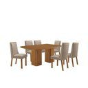 Ver imagem 2 de Mesa de Jantar Eloise 180cm Tampo MDF Laminado Canto Copo com 6 Cadeiras Carolina