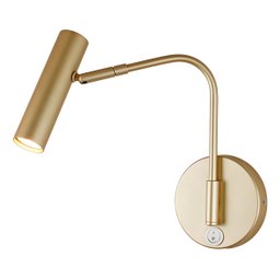 Arandela Articulada Liga Desliga Parede Cama Interruptor:dourado Fosco - 2