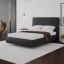 Ver imagem 1 de Cama Moderna Aspen Casal Box com Cabeceira Estofada Base Flutuante Pu Preto G99 - Gran Belo