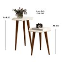 Ver imagem 2 de Kit 2 Mesas Sala Retrô Pés Palito, Lateral e Apoio Tampo Sextavado Cor Off White - Comprar Moveis em