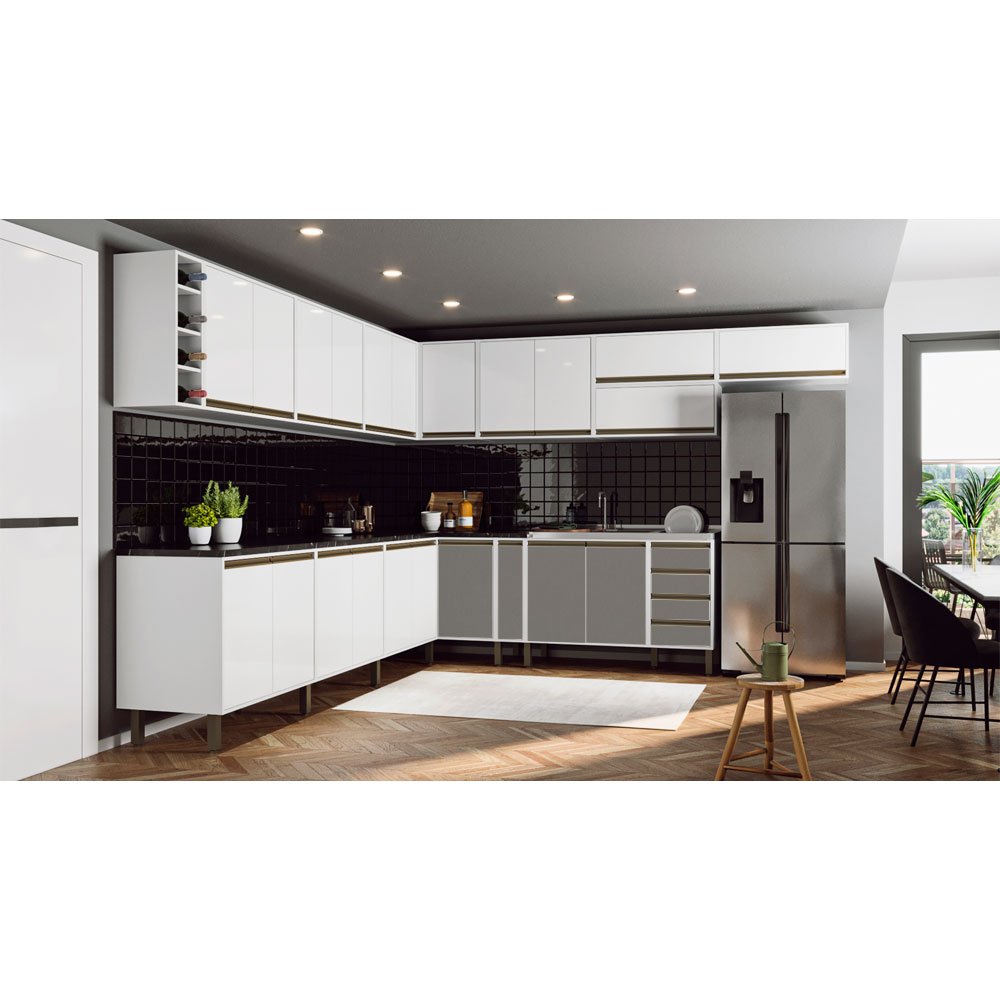 Armário de Cozinha Balcão 1 Porta Canto Reversível 80x54,5 cm Vitória ...