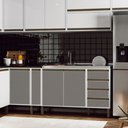 Ver imagem 4 de Armário de Cozinha Balcão 1 Porta Canto Reversível 80x54,5 cm Vitória Rimo Branco/Areia Móveis Rimo