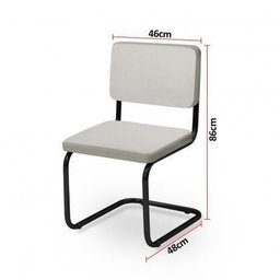 Kit 2 Cadeiras California Black Duncan/Off White-396 - 2