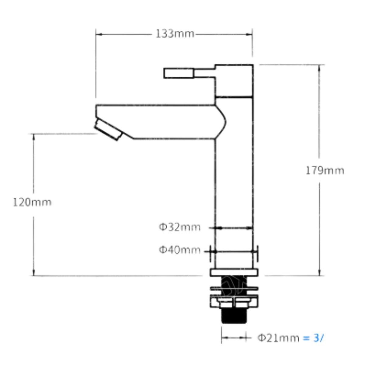 Torneira Banheiro Lavabo Inox 304 Escovada Baixa 1/4 Volta - 4