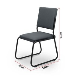Kit 2 Cadeiras Antares Black Linhão/Cosmo-354 - 3
