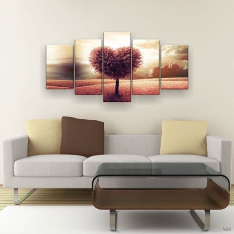 Quadro Decorativo Árvore de Coração 129x61 Sala Quarto