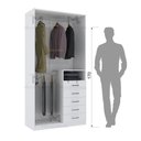 Ver imagem 6 de MÓDULO CLOSET 200X45X100 C/ 5 GAVETAS E CABIDEIRO DUPLO M367.B MUNDI MOVEIS