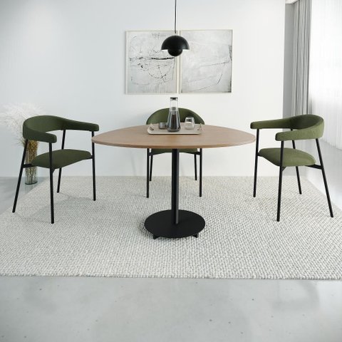 Conjunto 2 Cadeiras de Jantar Joy Tecido Boucle Est.Preta