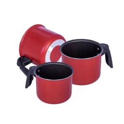 Jogo Canecao Leiteira Fervedor Antiaderente 12/14/16 Vermelho - 2