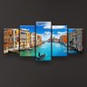 Quadro Decorativo Canal De Veneza 129x61 5 Peças - 2