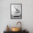 Ver imagem 2 de Quadro Banheiro Coleção Animais - Elefante 33x24cm - com Vidro:madeira Branca