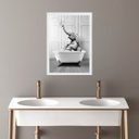 Ver imagem 1 de Quadro Banheiro Coleção Animais - Elefante 33x24cm - com Vidro:madeira Branca