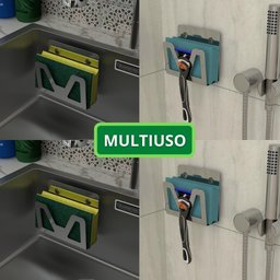 Porta Esponja De Pia Inox Com Adesivo Suporte Bucha ELG - 7