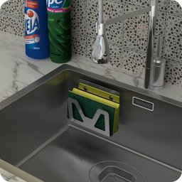 Porta Esponja De Pia Inox Com Adesivo Suporte Bucha ELG - 2