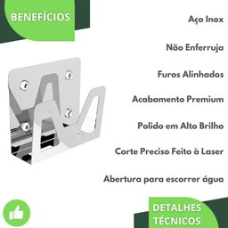 Porta Esponja De Pia Inox Com Adesivo Suporte Bucha ELG - 4