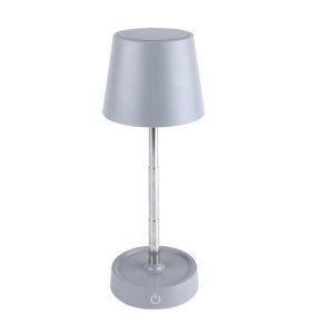 Luminária Mesa Led 3 Tons Usb Touch Retrátil Luna 10cmx10cmx28cm Cinza Plástico