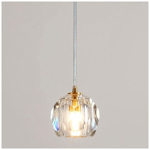 Lustre Globo Vidro Pendente Cristal Globinho Led Luminária Moderna